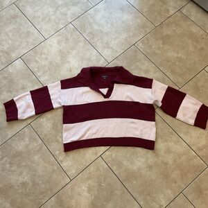 Wild Fable Burgundy and Blush Knit Sweater